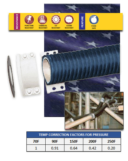 RH2 Natural Rubber Material Handling Hose with Flanges